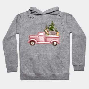 Christmas Truck with Reindeer and Tree Hoodie